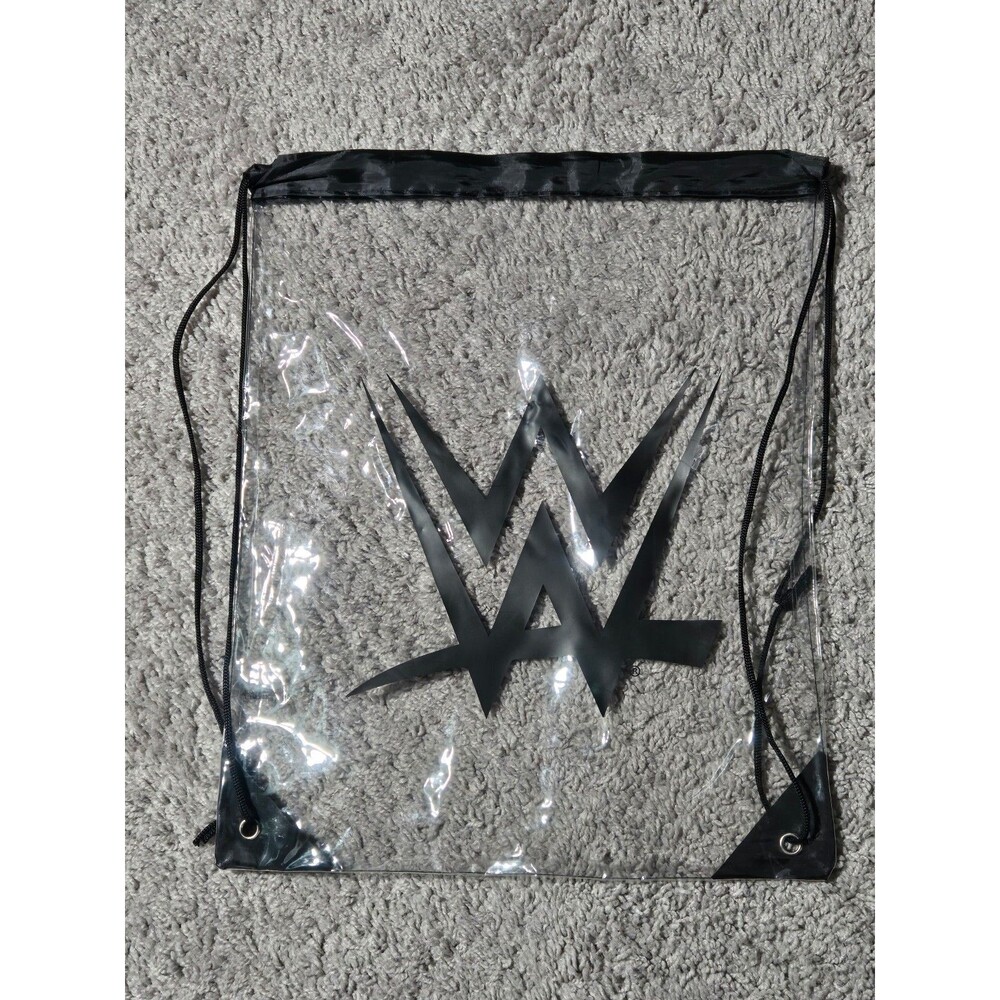 WWE Ringsider VIP Drawstring Clear Bag Logo Black